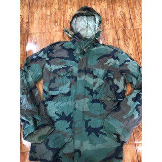 JACKET เสื้อแจ็คเก็ตทหาร USA M65 WOODLAND LARGE LONG อก25”รอบอก50”ไหล่21”