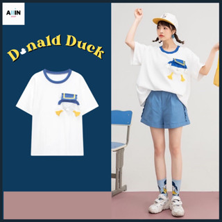 พร้อมส่ง🐣Donald duck เสื้อแขนสั้น สไตล์เกาหลี