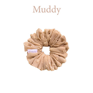 Muddy 12cm. ยางรัดผมผ้าชีฟองจุด รุ่น Candy Scrunchies ยางมัดผม ยางรัดผมโดนัท