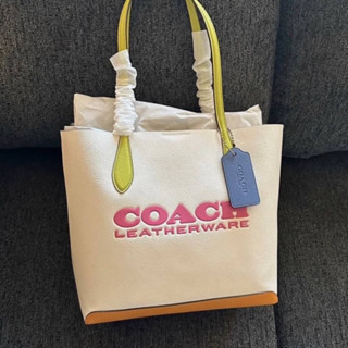 💚แท้💯 พร้อมส่ง💚กระเป๋าสะพายไหล่  COACH CA097 KIA TOTE IN COLORBLOCK