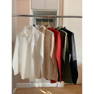 เข้าเพิ่มแล้วครับ คอปกแขนยาว ผ้าLinen