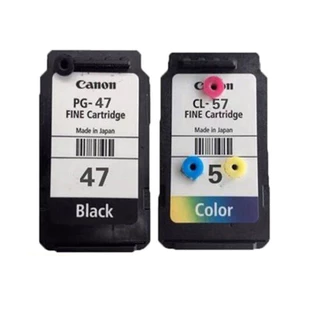 canon ตลับหมึก noboxPG-47+CL-57 E3170 / E3177/ E400 / E410 / E417 / E460 / E470 / E477 / E480 สีดำ และ สี 1 set ของแท้