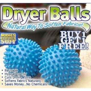 Dryer Balls ลูกบอลซักผ้าถนอมผ้ามหัศจรรย์ทำให้ผ้าไม่พันกันได้ทั้งฝาบนและฝาล่าง(1แพคมี2ลูก)