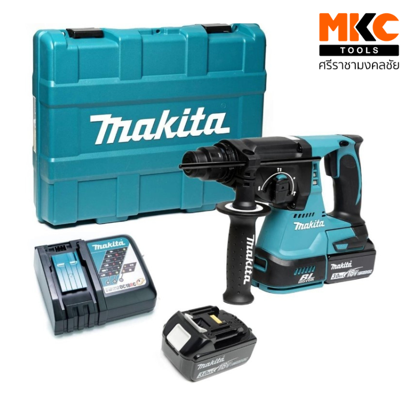 MAKITA สว่านโรตารี่ไร้สาย 3 ระบบ 24 มม. 18V DHR242RFE (รวมแบตเตอรี่และแท่นชาร์จ)