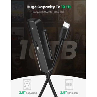 UGREEN รุ่น 70610 SATA to USB C Adapter Cable for 2.5" SSD and HDD Hard Drive Connector 5Gbps Support SATA III UASP Thun
