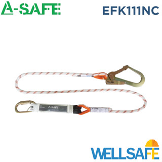 ตัวแทนจำหน่าย! เชือกนิรภัย กันตก มี Absorber Lanyard A-SAFE EFK111NC ขนาด 11 มม. ยาว 1.5 เมตร