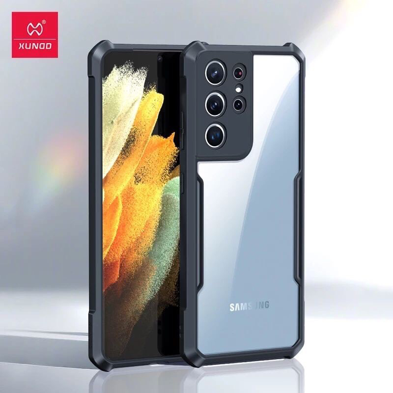 (( พร้อมส่ง)) เคสXUNDDแท้💯% SAMSUNG S10 /S10 plus S8plus เคสแบบกันกระแทกหลังใส ขอบข้างนิ่มสีด