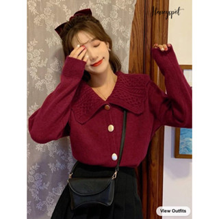 Used once เสื้อไหมพรมน่ารัก เสื้อไหมพรมสีแดง จาก honeyspot