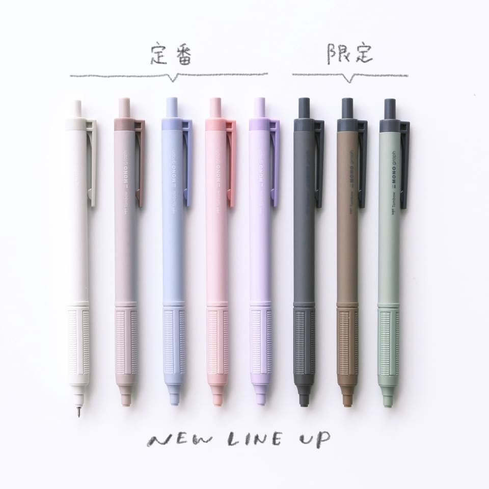 ปากกาลูกลื่น TOMBOW  Monograph Lite  หมึกดำ ขนาด 0.38  // 0.5 สีพาสเทล Smoky Color สีเงิน