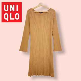 เดรส  UNIQLO ผ้านิตผสมขนวูอย่างดี  เดรสทรงสวยน่ารักมาก ผ้าร่องสวยมาก สีสวย แขนสวย ผ้าดีทิ้งตัวสวย ตัดเย็บละเอียด