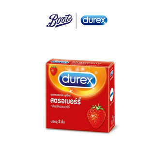 Durex ถุงยางอนามัยดูเร็กซ์ สตรอเบอร์รี่ (3 ชิ้น)