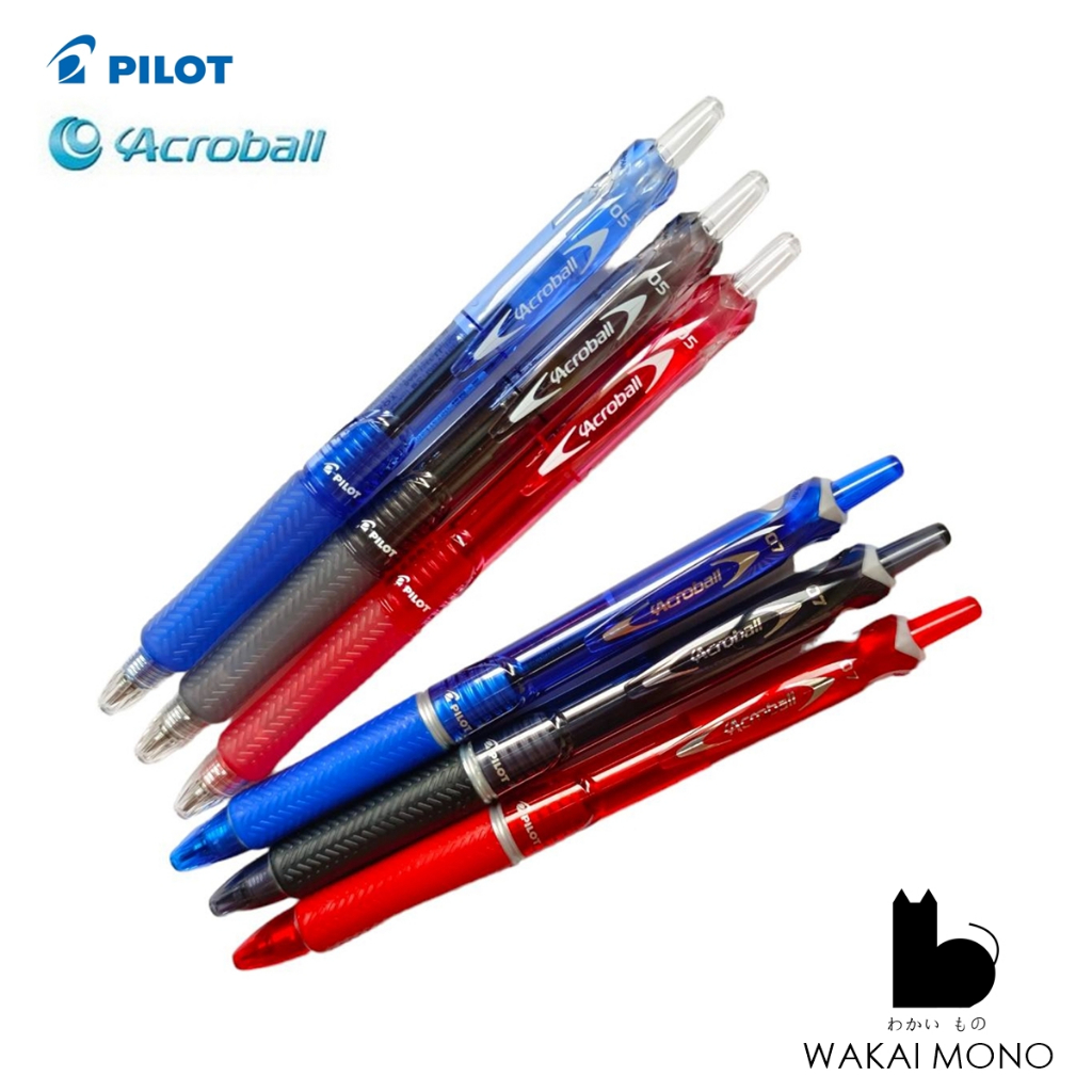ปากกาลูกลื่น PILOT Acroball ขนาดหัว 0.5-0.7mm สีหมึกตามสีด้าม