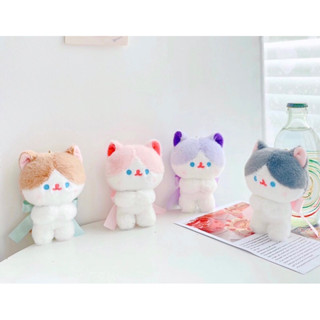 พวงกุญแจ แมว ผูกโบว์ นุ้มนิ่ม พร้อมส่ง