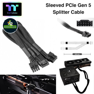 สายพาวเวอร์ Thermaltake Sleeved PCIe Gen 5 Splitter Cable 600mm 8pin to 12+4pin (AC-063-CN1NAN-A1)