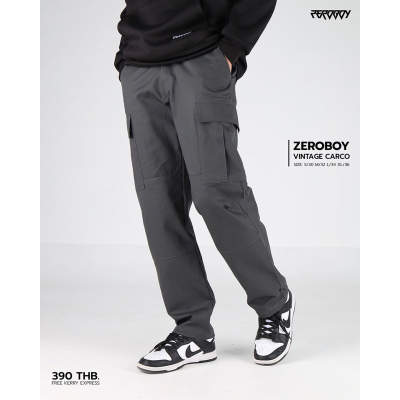 ZEROBOY -  VINTAGE CARGO PANTS กางเกงคาร์โก้ รุ่นสีพื้น