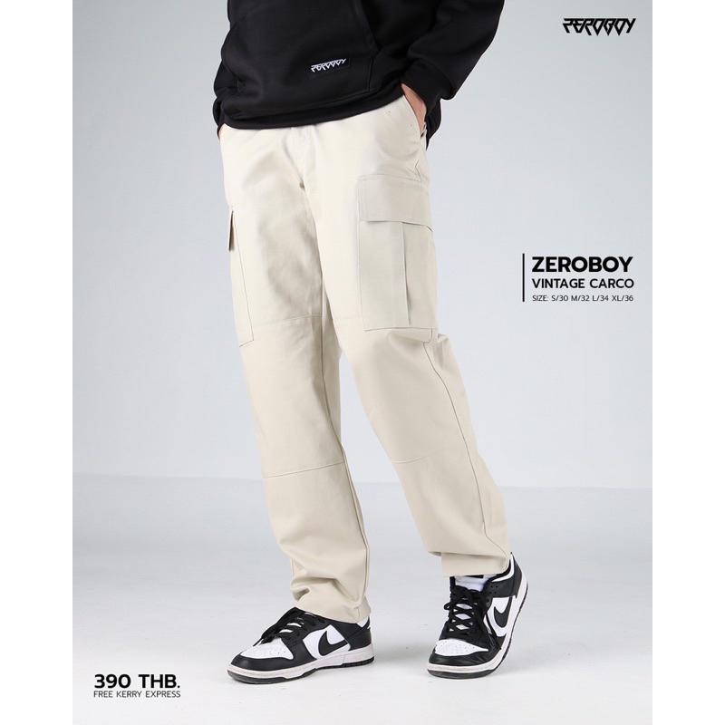 ZEROBOY -  VINTAGE CARGO PANTS กางเกงคาร์โก้ รุ่นสีพื้น