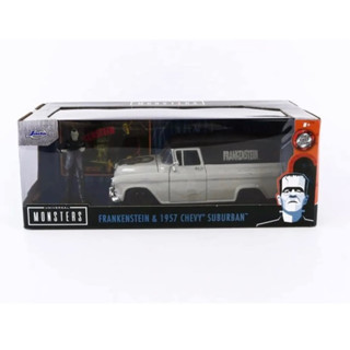 โมเดลรถเหล็ก 1/24 Frankenstein &amp; 1957 Chevy Suburban [Jada]