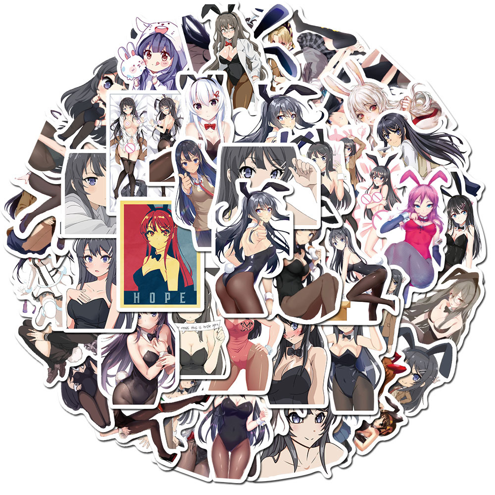 สติกเกอร์สาวหูกระต่ายสุดเซ็กซี่ 10ชิ้น/ชุด