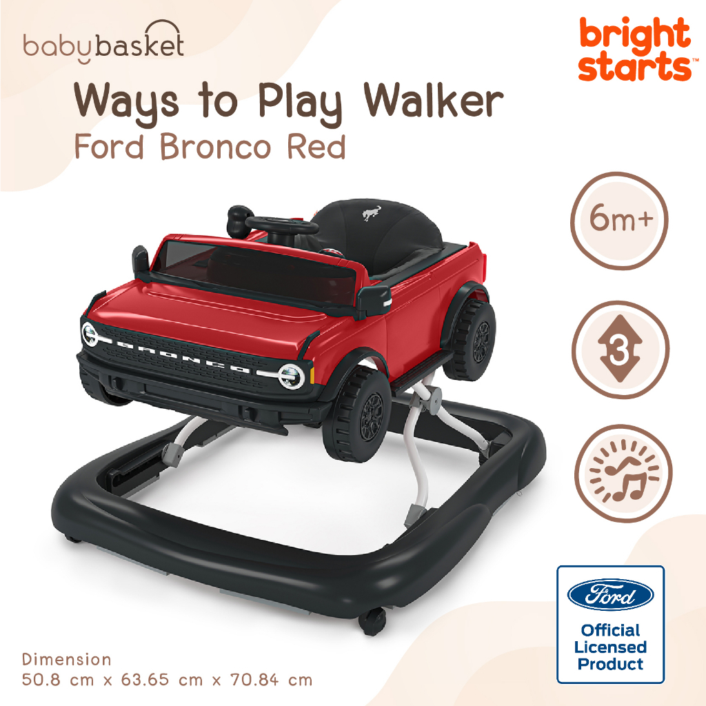 ของเล่นเด็ก รถหัดเดิน ขาไถ Bright Starts Ways to Play Walker - Ford Bronco เล่นได้ถึง 4 in 1