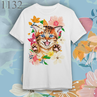 Loso Store เสื้อยืดพิมพ์ลาย หมาแมวน่ารัก