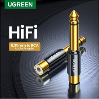 UGREEN RCA to 6.5mm 6.35mm 1/4 Adapter Gold Plated Pure Copper 6.5mm Male to RCA Female to Jack TS Mono Adapter Audio Co