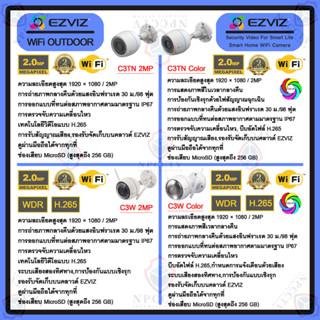 กล้อง WiFi ไร้สาย EZVIZ รวมรุ่น เหมาะสำหรับติดตั้งภายนอกบ้าน-ภายนอกอาคาร