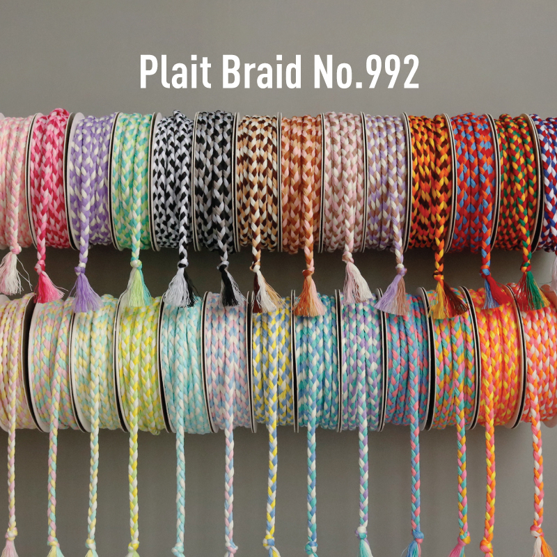 MOMOTARA No. 992 เทปถัก Braid เปีย Plait Braid ขนาด 0.7 CM ยาว 18 หลา เทป เชือกเปีย เชือกถัก ริบบิ้น วัสดุตกแต่ง diy