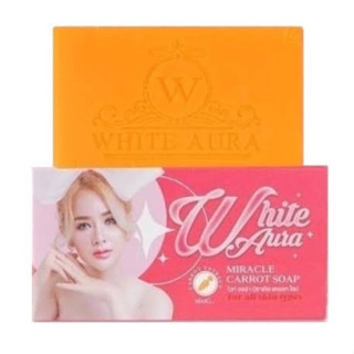 White Aura Miracle Carrot Soap สบู่ไวท์ออร่า 160g (1 ก้อน)