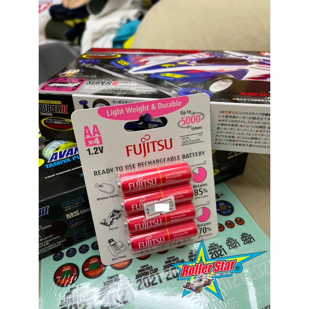 ถ่านชาร์จ Fujitsu รุ่น HR-3UTLA(4B)  (รถราง TAMIYA) AA 1000mAh แพ็ค 4 ก้อน (ประกันไทย)