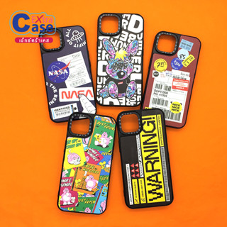 11 7PLUS 12PROMAX 13 13PRO 13PROMAX 14PRO 14PROMAX เคสขอบดำกันเลนส์กล้อง casetify พิมพ์การ์ตูนลายเท่