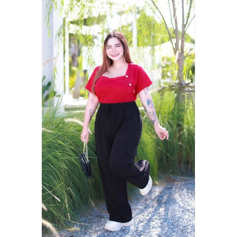 W2 (คาร์โก้) กางเกงขายาว ทรงกระบอก สาวอวบ-อ้วน