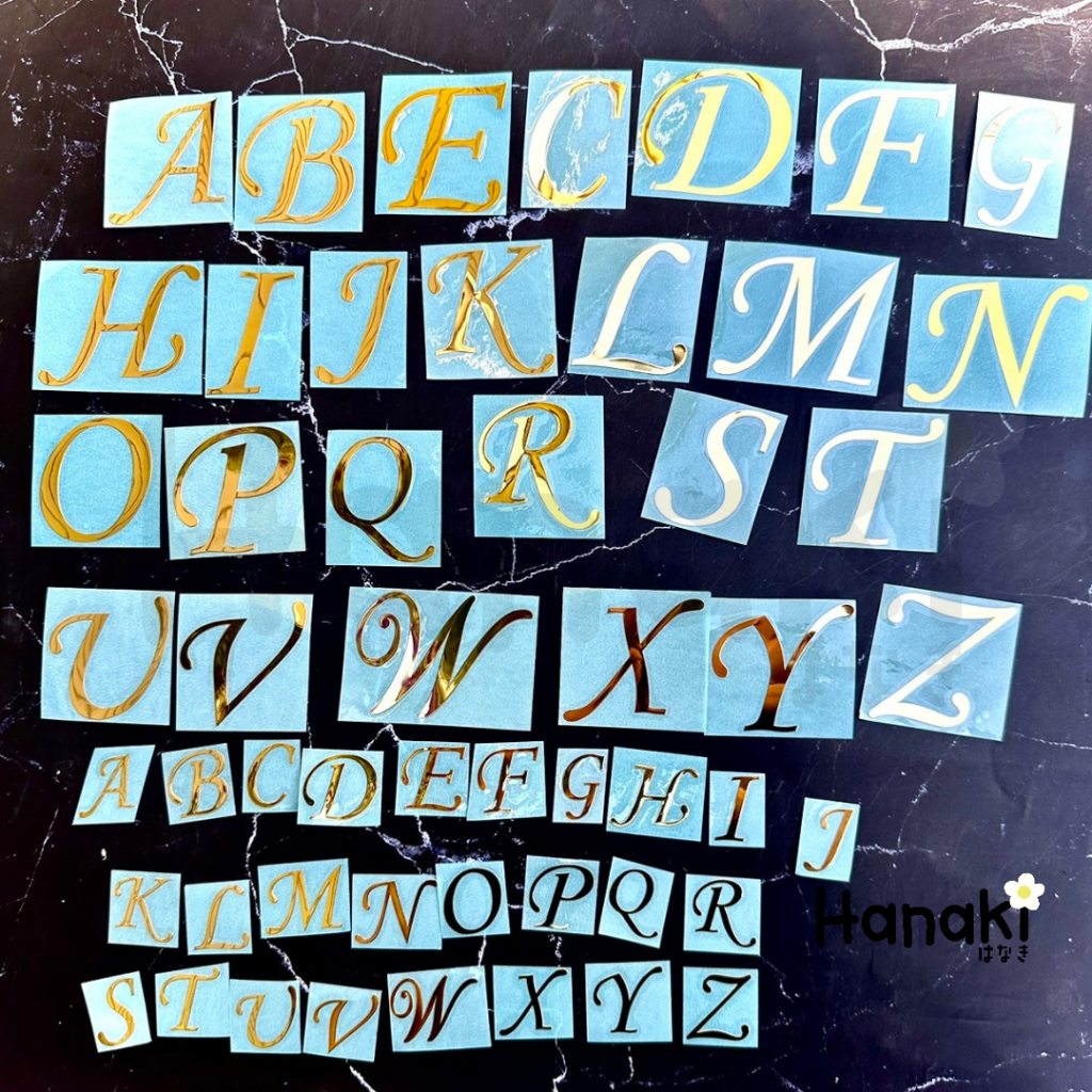 【พร้อมส่ง】สติกเกอร์ตัวอักษร สูง 5ซมและ 2.5ซมตัวใหญ่ A-Z  (Alphabet sticker, Metal Sticker)