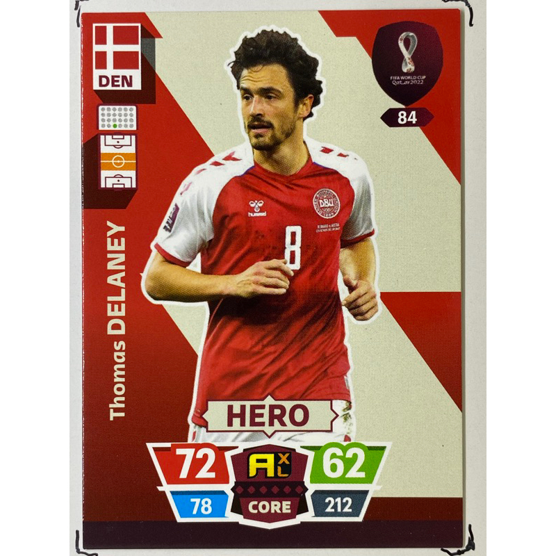 Thomas Delaney การ์ดนักฟุตบอล ฟุตบอลโลก Worldcup 2022 การ์ดสะสม Denmark การ์ดนักเตะ เดนมาร์ก