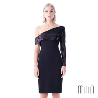 [MILIN] Castillo Dress Off shoulder one sleeve bodycon dress ชุดเดรสไหล่เดียวเข้ารูป