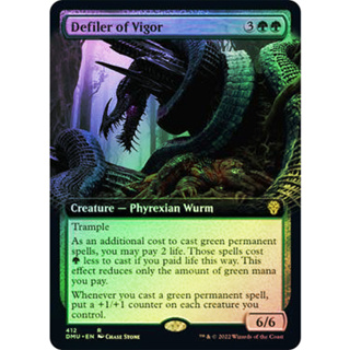 [MTG] Defiler of Vigor (Extended Art) [DMU] [GREEN] [RARE] [FOIL] [ENG] (การ์ดเมจิค / Magic the Gathering)