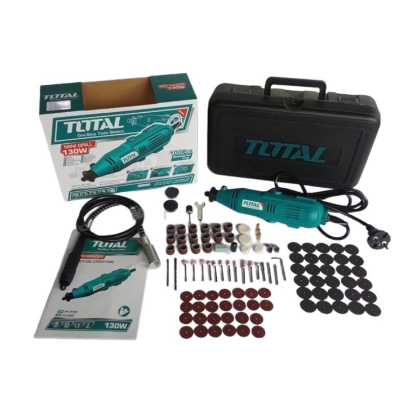 ชุดเครื่องเจียร์แม่พิมพ์+สายอ่อน Total เจียรสายอ่อน 130 วัตต์ พร้อมอุปกรณ์ 100 ชิ้น