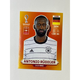 สติ๊กเกอร์สะสม Antonio Rudiger ฟุตบอลโลก Worldcup 2022 Germany ของสะสมทีมฟุตบอล เยอรมัน เยอรมนี