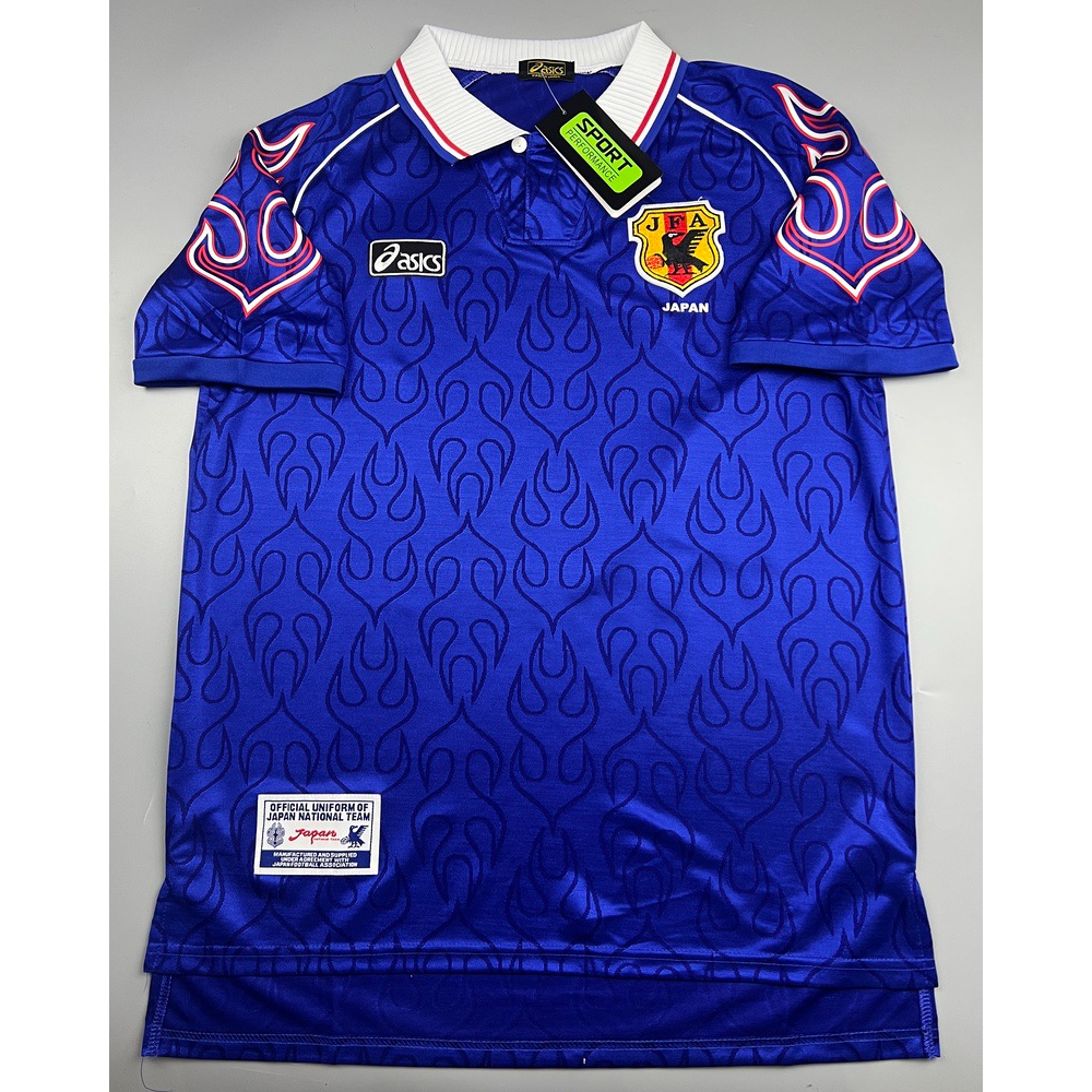 เสื้อบอล ย้อนยุค ทีมชาติ ญี่ปุ่น 1998 เหย้า ลายไฟ Retro Japan Home เรโทร คลาสสิค