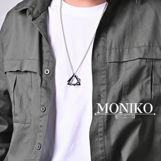 MONIKO สร้อยคอโซ่โลหะทรงสามเหลี่ยมสไตล์วิน เหมาะสําหรับผู้หญิงและผู้ชาย