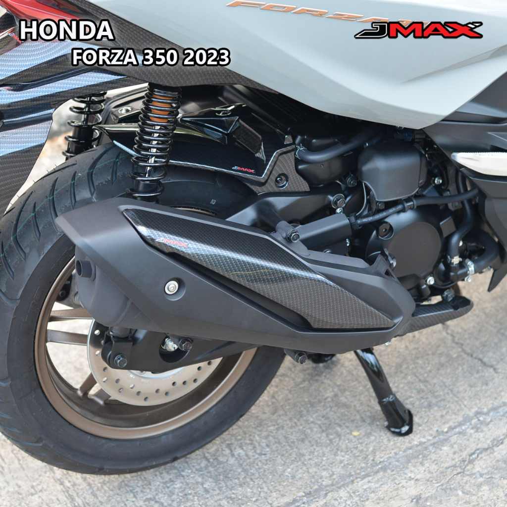 บังโคลนหลังตัวใน V.1 Forza 350 2020-25 JMAX ตรงรุ่น ลายฟิล์มคาร์บอน 6D /ดำด้าน