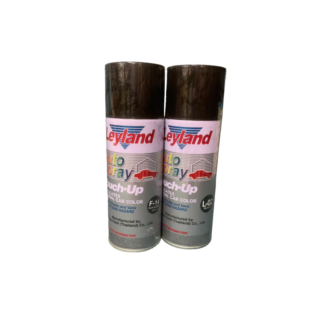 สีสเปรย์ สีพ่นรถยนต์ เลย์แลนด์ Leyland ดำ L02 Black หรือ ดำด้าน F14 Flat Black ปริมาตรสุทธิ 400ml (1