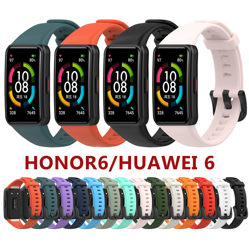 สายซิลิโคนสำรองสำหรับ Huawei Band 6 กันน้ำและทนทาน Honor Band 6