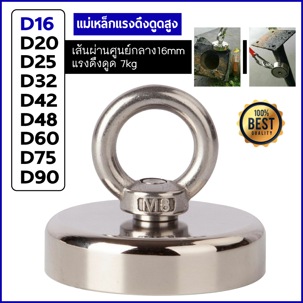Neodymium Recovery แม่เหล็กเก็บของ แม่เหล็กแรงดูดสูง แม่เหล็กแรงสูง แม่เหล็กตกปลา Fishing magnet