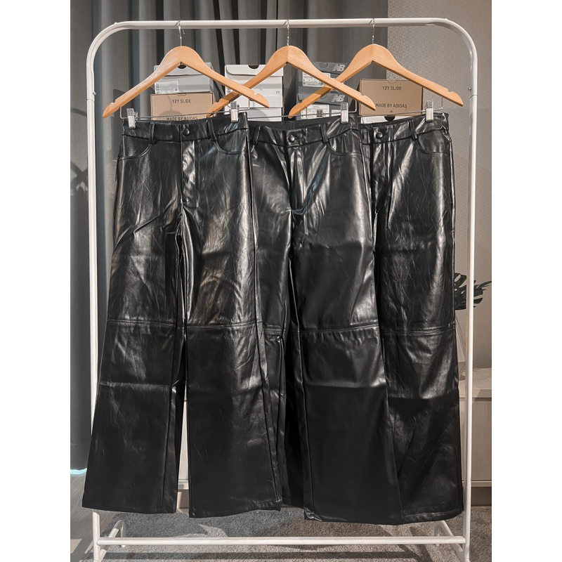 กางเกงหนัง leather pants pu black