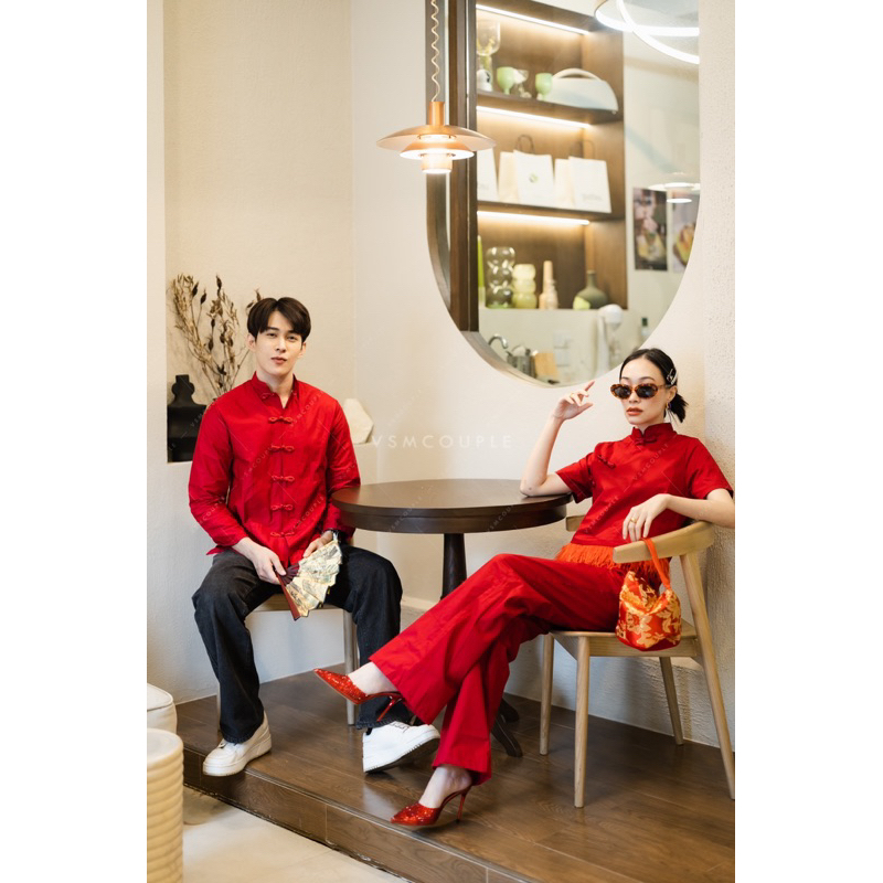 🏷️VSM COUPLE #0102 ชุดคู่รัก ชุดกี่เพ้า ตรุษจีน ถ่ายพรีเวดดิ้ง - รูปที่ 2