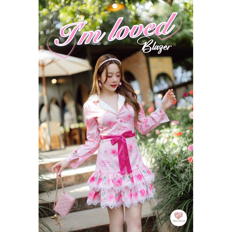 💎พร้อมส่ง💎Maria เดรส TM love collection สีชมพู