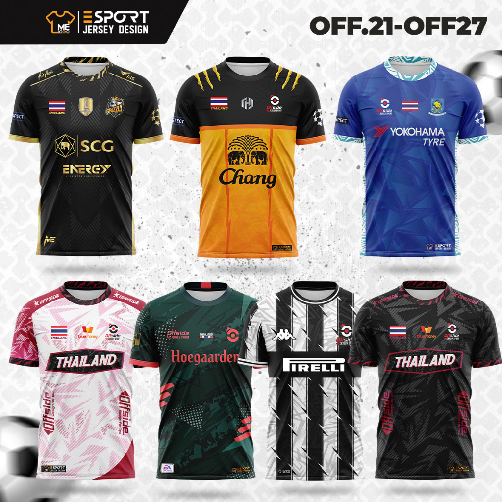 OFF21-OFF27 เสือฟุตบอล ผ้ากีฬา แห้งไวระบายอากาศได้ดี สีสดชัดพิมพ์ลายลงเนื้อผ้า