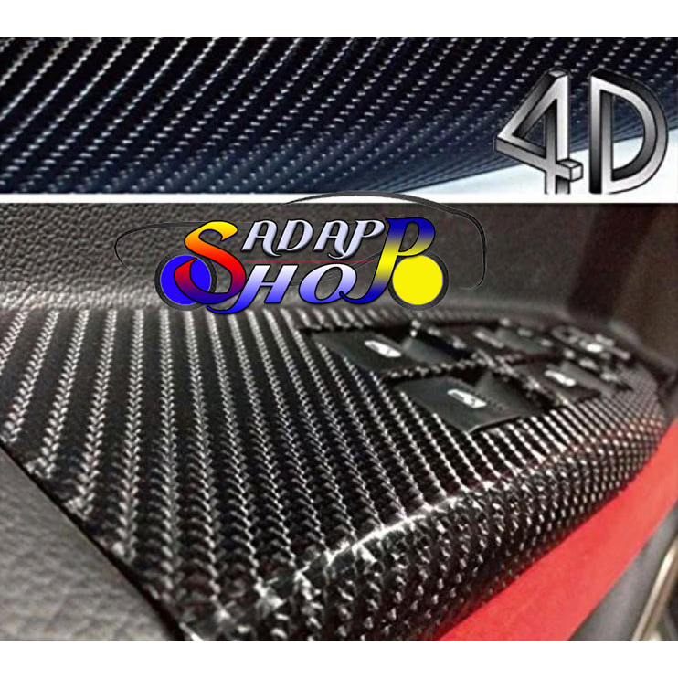 CS[ลายเคฟล่าแท้ 100%] สติ๊กเกอร์เคฟล่า 4D ดำ Carbon Fiber Kevlar ติดรถยนต์ ติดมอไซต์ เกรดติดรถ ทนทาน