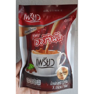 เพรียว Preaw Coffee กาแฟปรุงชนิดผง ผสมโครเมียม ลดความอยากอาหาร ไม่มีน้ำตาล 12g 7ซอง