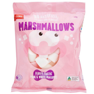 Coles Marshmallow two tone made in Australia มาชเมลโล่ ขนาด 150g